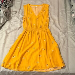 Old Navy Yellow Floral Midi Dress
